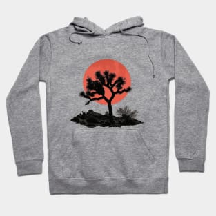 Desert Dusk Silhouette: Joshua Tree against Sunset Hoodie